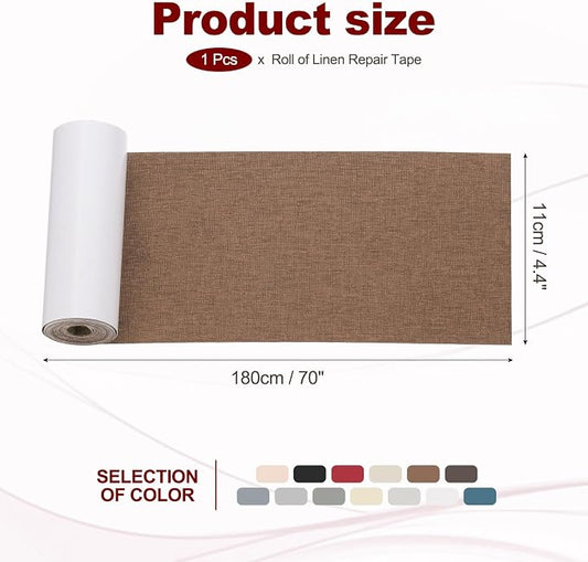 PATIKIL 70x4.4 Inch Linen Repair Tape, Repair Fabric Patch Self Adhesive Couch - Image 2