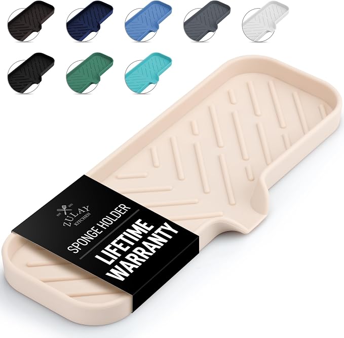Zulay Kitchen Large Silicone Sponge Holder – Flexible Sink Organizer Tray by ZulayKitchen