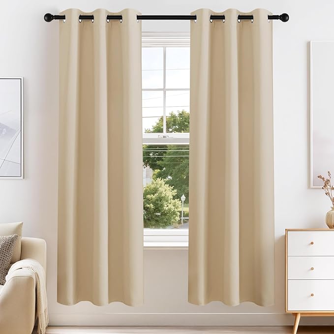 PONY DANCE Beige Window Curtains by PONYDANCE