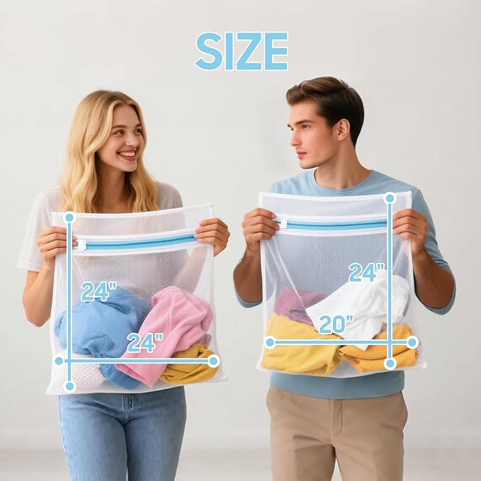 4 Pcs Large Mesh Laundry Bags for Delicates Intimates Lingerie - Image 2
