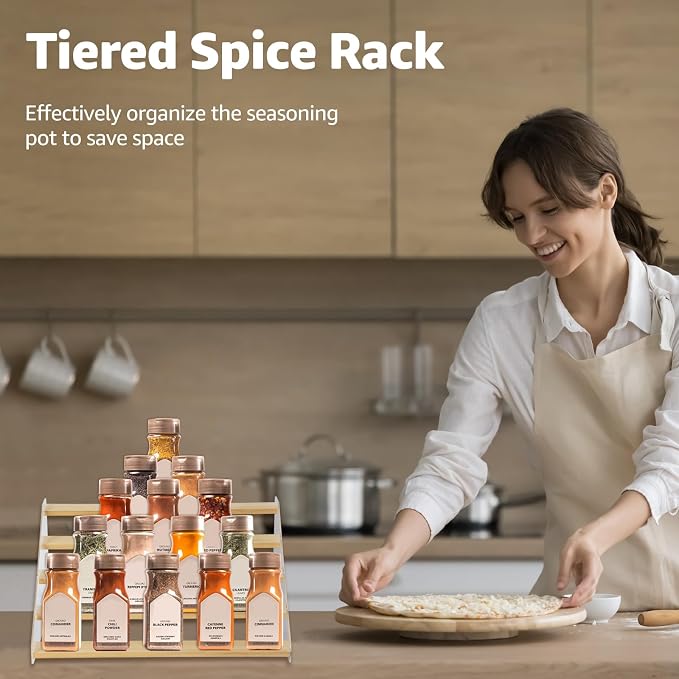 nianfeng Tiered Spice Rack, 5-Tier Spice Pantry Kitchen Cabinet Organizer - Image 3