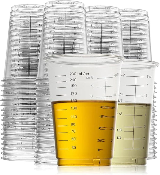 Prestee 50 Disposable Measuring Cups 8 oz by Prestee