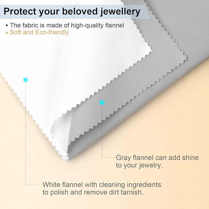 Jewelry Cleaning and Polishing Cloth, 100% Pure Cotton Silver Polishing Cloth - Image 2