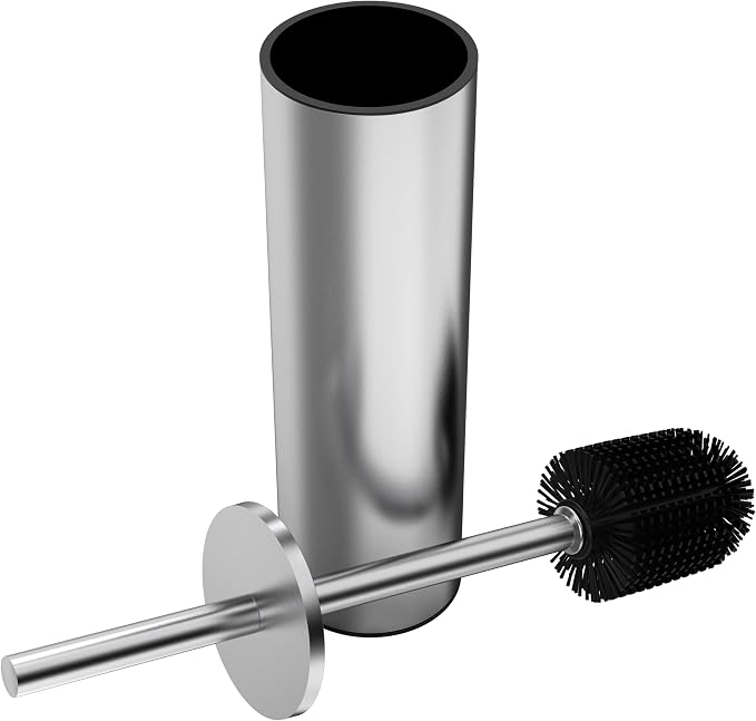 Toilet Brush and Holder Set, Stainless Steel Toilet Bowl Brush by WZKALY