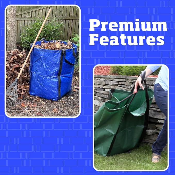 DURASACK Heavy Duty Home and Yard Bags 48-Gallon Reusable Self-Standing Lawn - Image 6