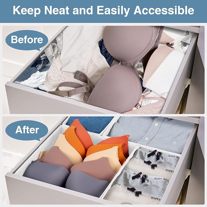 Criusia Drawer Organizer Clothes, 8 Pack Underwear Drawer Organizer, Foldable - Image 3