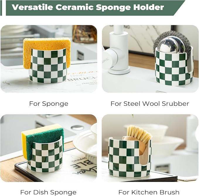Ceramic Kitchen Sponge Holder, Dish Sponge Holder Suitable - Image 4