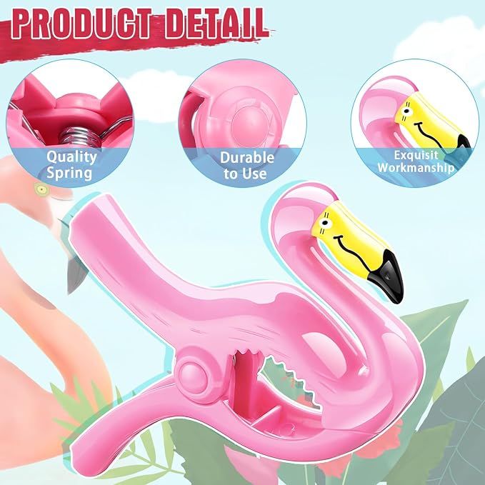 4 Pieces Beach Towel Clip Jumbo Size Chair Clips Towel Holder Clothes Pegs - Image 3