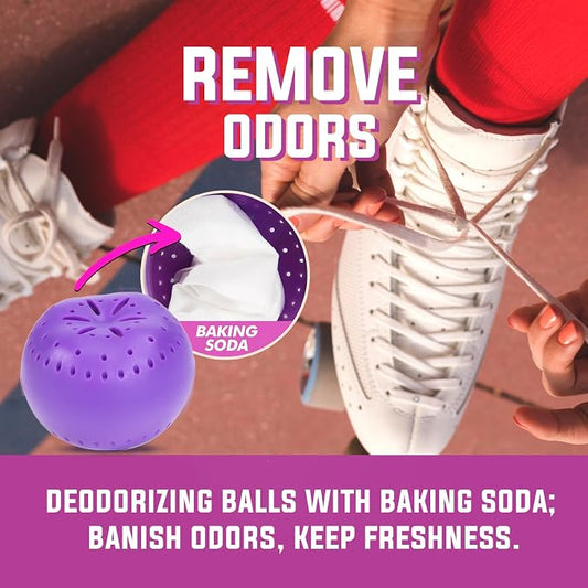 4 Pack Baking Soda Deodorizers, Lavender Scent Shoe Deodorizer Balls, Air - Image 2