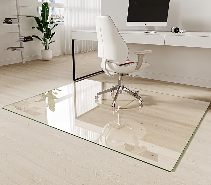 Koonmi Tempered Glass Chair Mat 50"x65" by KOONMI