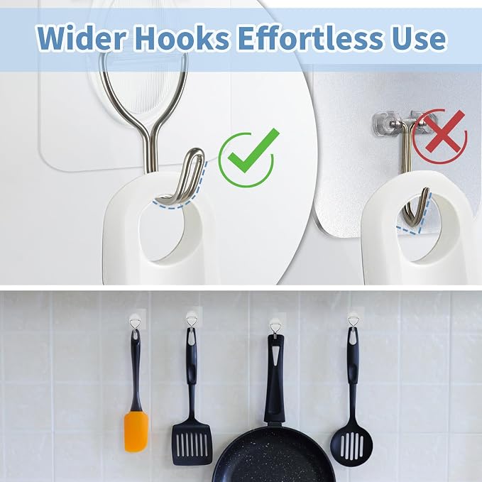 Adhesive Wall Hooks No Damage, Stick On Hooks - Image 4