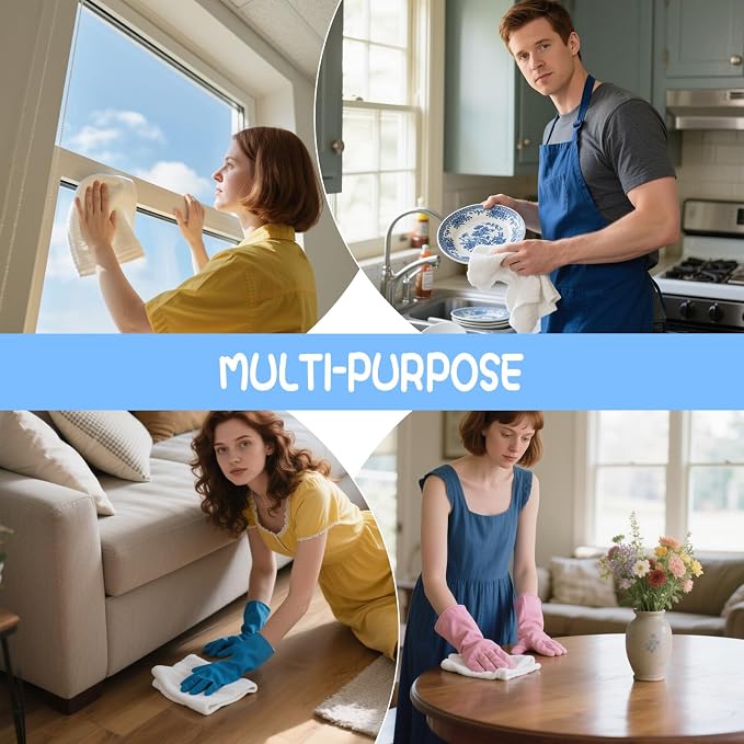 4 Pack Extra Large Microfiber Cleaning Cloths 20"x30", Lint-Free Reusable Towels - Image 7