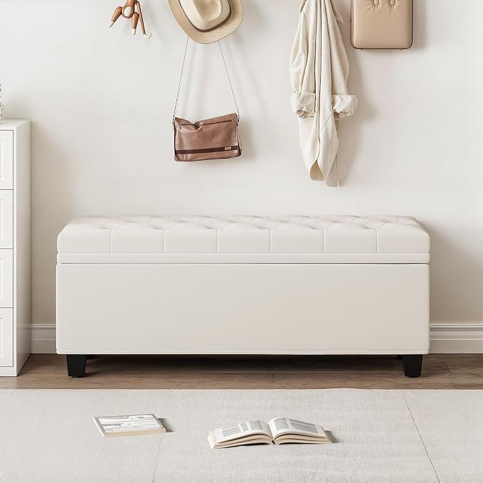 Maupvit Ottoman with Storage, Ottoman Bench with Lift Top, Upholstered Storage - Image 5