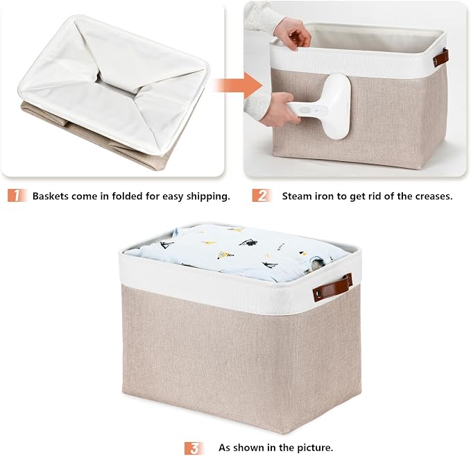 DULLEMELO Fabric Storage Bins, Lining Fabric Baskets - Image 7
