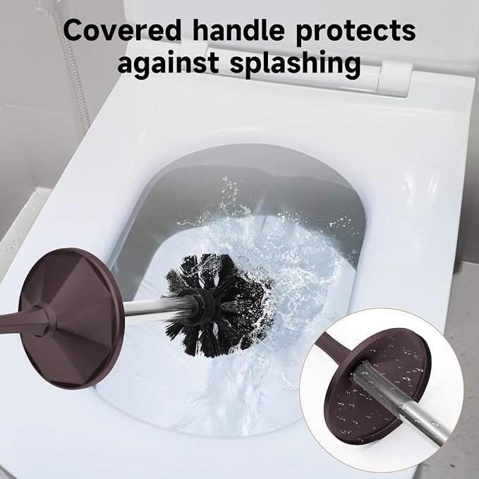 Bronze Toilet Brush and Holder，Extra Long Handled Toilet Brush - Image 4