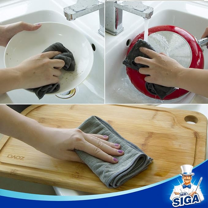 MR.SIGA Microfiber Cleaning Cloth, All-Purpose Cleaning Towels, Size 13.8 x - Image 3