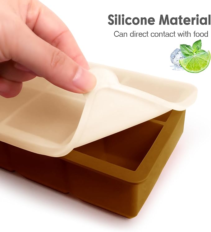 Silicone Ice Cube Trays with Lids, Large Square Ice Cube Molds - Image 6