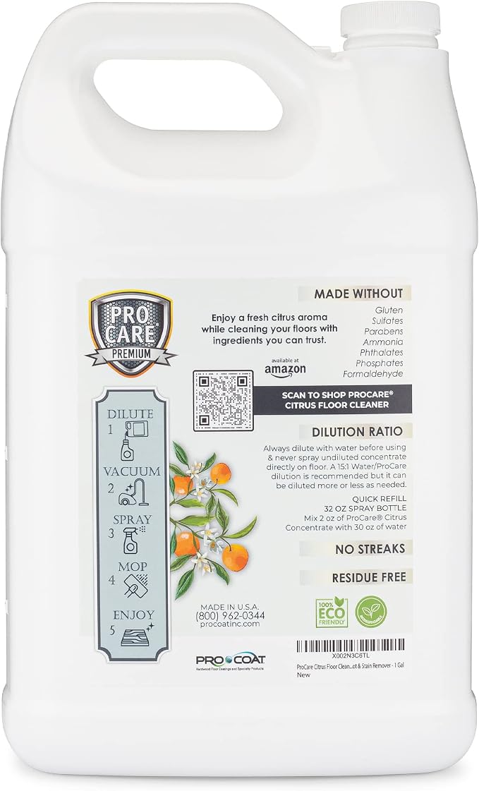ProCare Citrus Floor Cleaner Concentrate | Vinyl, Stone & Laminate Floor Cleaner - Image 8