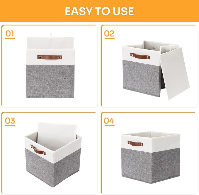 DULLEMELO Storage Cubes 12 inch, Collapsible Sturdy Cube Storage Bins - Image 2