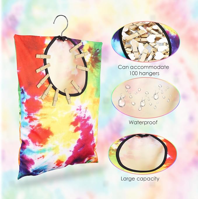 YLOLUL 2 Pcs Tie Dye Clothes Pin Bag - Image 4