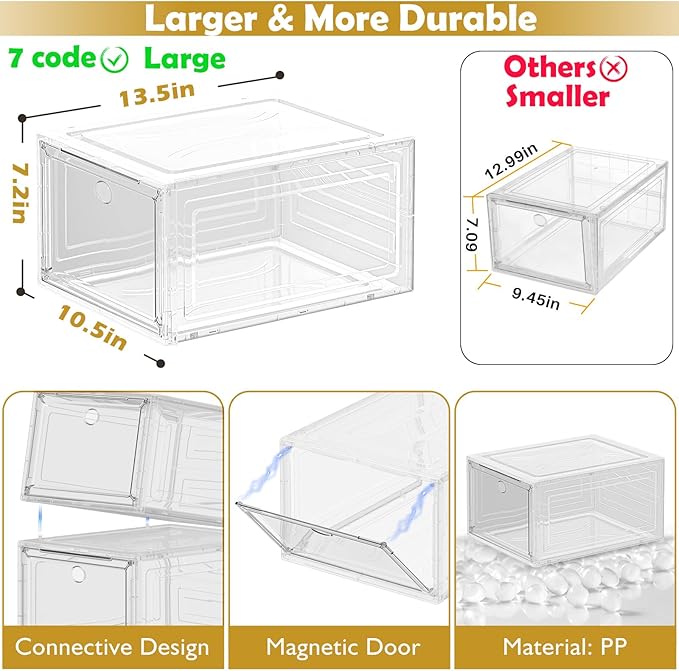 Thicken & Sturdy Clear Shoe Storage Organizer - Image 3