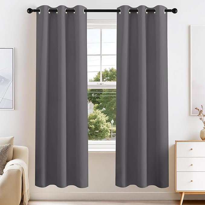 PONY DANCE Grey Blackout Curtains by PONYDANCE