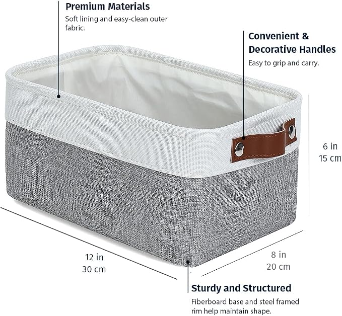 OrganiHaus Small Fabric Storage Bins - Image 2
