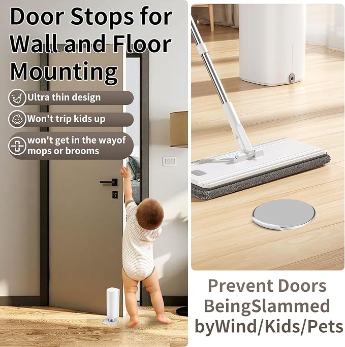 Magnetic Door Stoppers WYGWP Stainless Steel No Drilling Wedge Stops Heavy Duty - Image 4