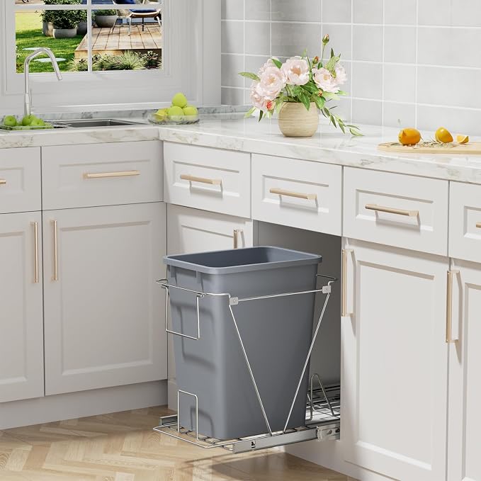ROOMTEC 35QT Kitchen Trash Can, Lightweight and Sturdy Slim Trash Can, - Image 2