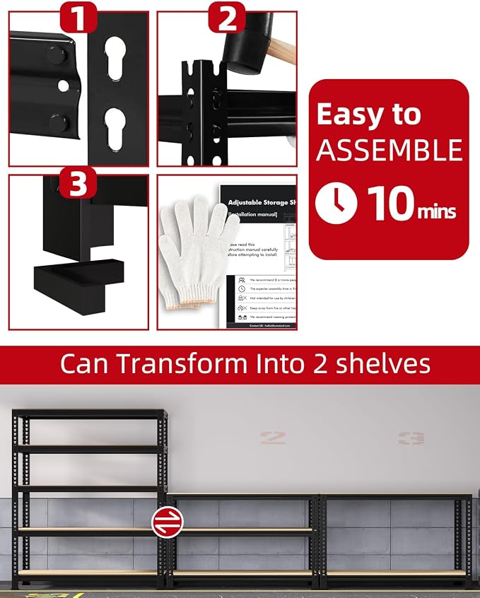 PrimeZone 32" W x 16" D x 63" H Storage Shelves - Image 7