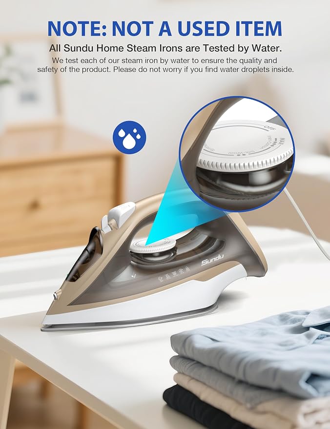 Large Irons Steamer for Clothes, 1500W Iron Non-Stick Ceramic Soleplate - Image 6