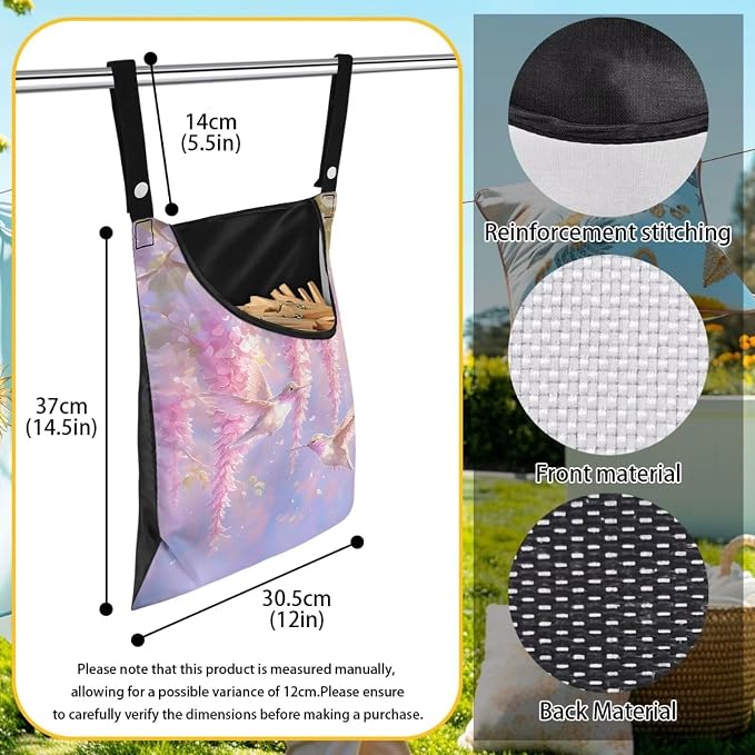 Clothespin Bag for Outdoor Laundry Clothesline and Clothes Pin Holder - Image 6