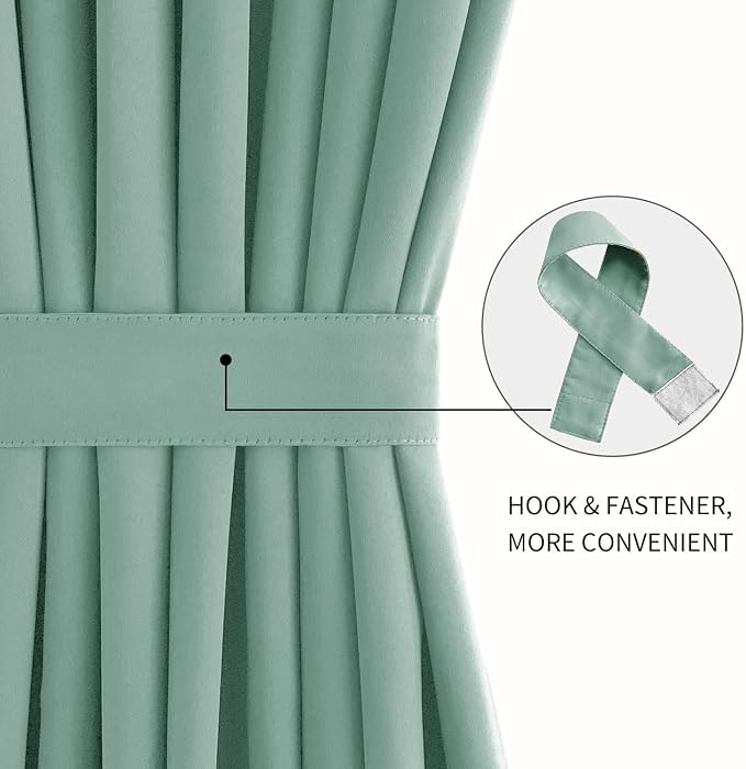 DWCN French Door Curtains – Rod Pocket Thermal Blackout Curtain - Image 2
