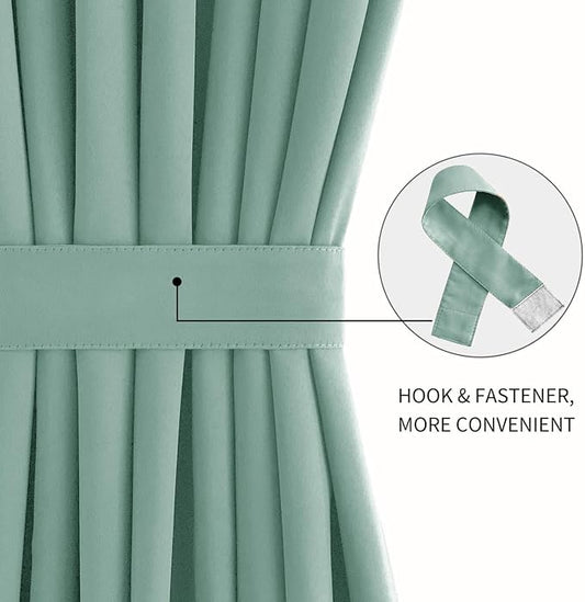 DWCN French Door Curtains – Rod Pocket Thermal Blackout Curtain - Image 2