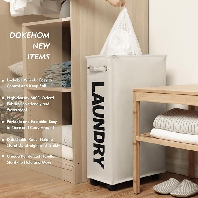 DOKEHOM 29-Inches Enlarged Slim Laundry Basket - Image 2