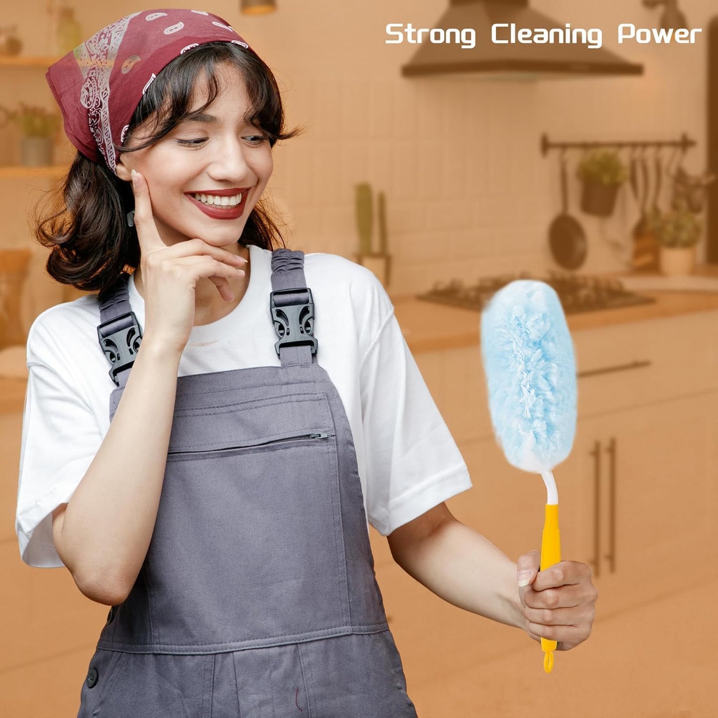 40 Count Duster Refills for Swiffer Duster Handle,360° Heavy Duty Duster Refills, Disposable Microfiber Duster for Dusting Furniture, Blinds, Ceiling Fans, Walls, (40 Count Refills& 2 Handle)
