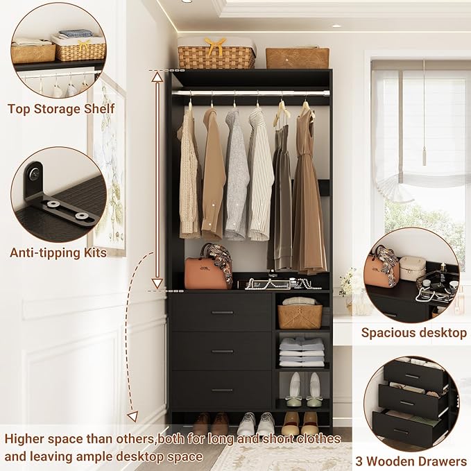 Aheaplus 2.5FT Closet System - Image 3