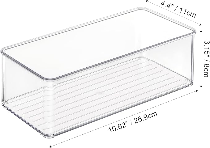 4 PACK Freezer Organizer Bins Clear Stackable Storage Bins - Image 3