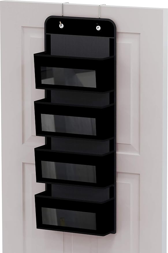 Simple Houseware 4 Clear Window Pocket Over Closet Door Storage Hanging - Image 8
