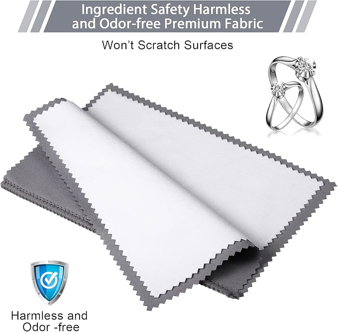 Breling 6 Pcs Silver Jewelry Polishing Cloths 6 x 8 inches Jewelry Cleaning - Image 4