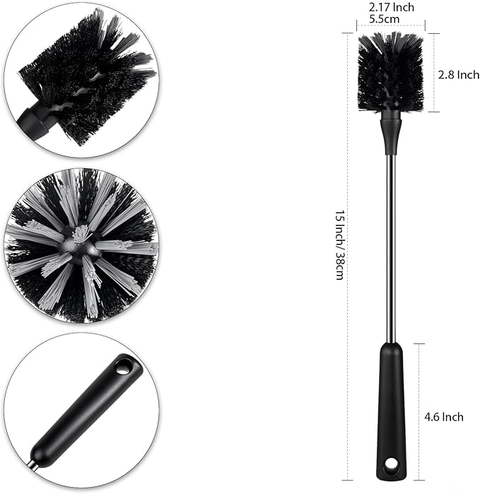 Water Bottle Brush, 15 Inches Long Stainless Steel Handle Bottle Brush Cleaner - Image 5
