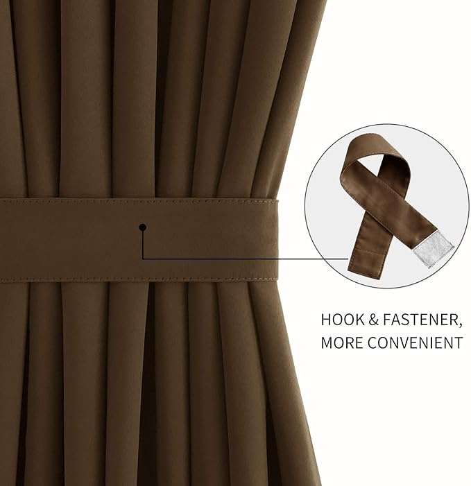 DWCN French Door Curtains – Rod Pocket Thermal Blackout Curtain - Image 2