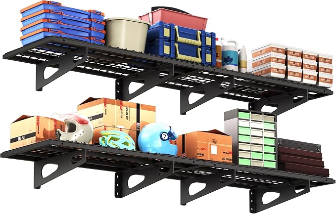 4-Pack 1.5x3FT Garage Shelving 17.7-inch-by-35.8-inch Wall Shelf Garage Storage - Image 9