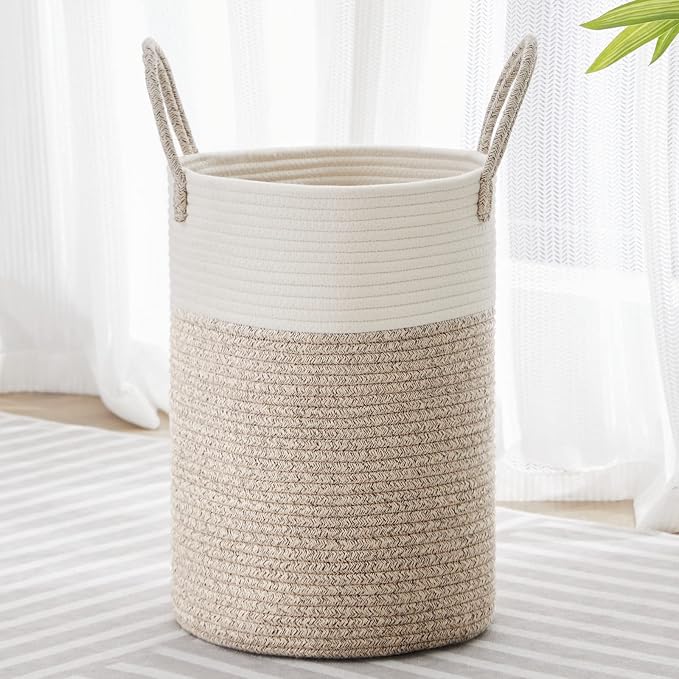 VIPOSCO Tall Laundry Hamper, Woven Rope Storage Basket by VIPOSCO