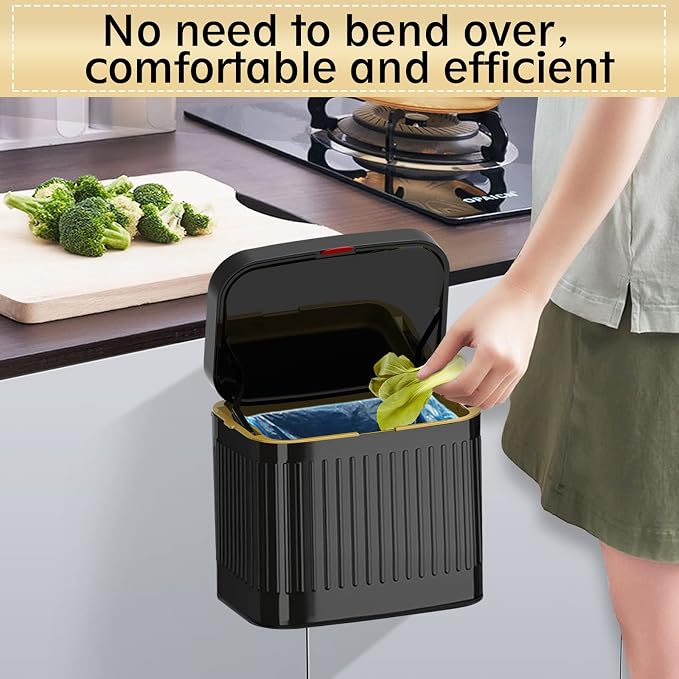 GloDeals Kitchen Trash Can for Counter Top or Under Sink, 1.05 Gallon Stainless - Image 2