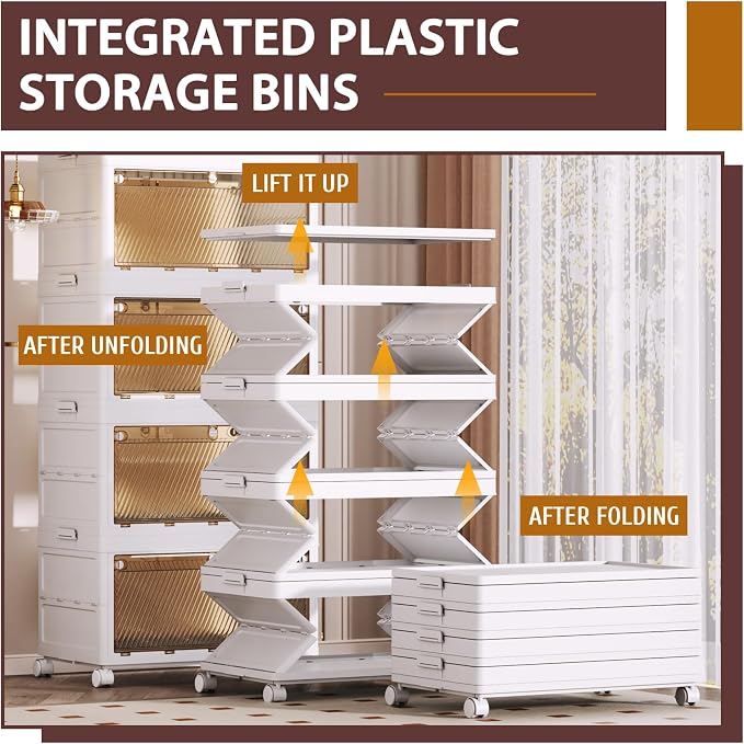 QudraKast 4-Tier Stackable Plastic Storage Bins - 67QT Stackable Storage Bins - - Image 2