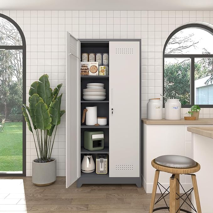 Broom Storage Cabinet, Metal Cabinet - Image 2