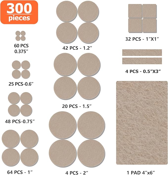 Felt Furniture Pads 300 Pieces, Furniture Pads - Image 3