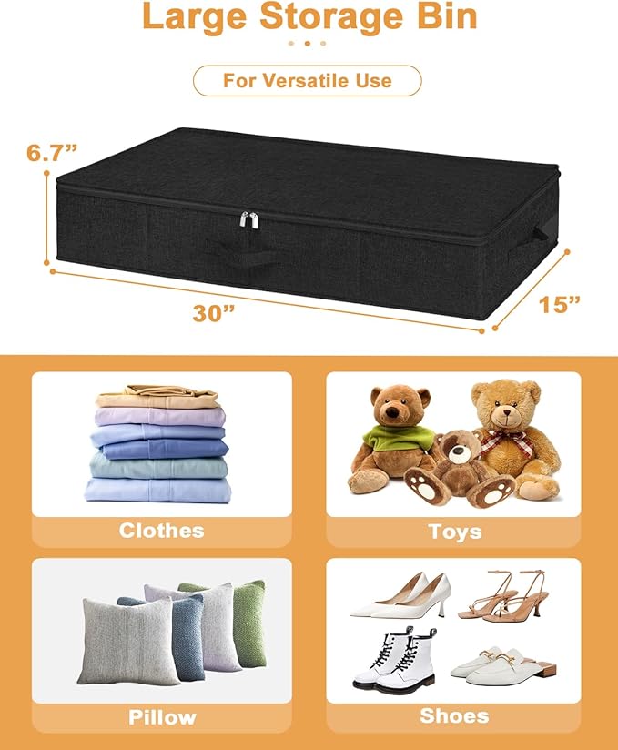 Under Bed Storage Container, 3 Pack Underbed Storage Bags - Image 5