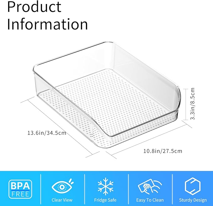 Ettori 2 Pack Water Bottle Organizer Refrigerator Organizer Bins and Clear - Image 2